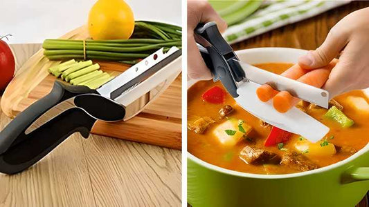 𝟐-𝐢𝐧-𝟏 𝐒𝐭𝐞𝐞𝐥 𝐒𝐦𝐚𝐫𝐭 𝐂𝐥𝐞𝐯𝐞𝐫 𝐂𝐮𝐭𝐭𝐞𝐫 Kitchen Knife