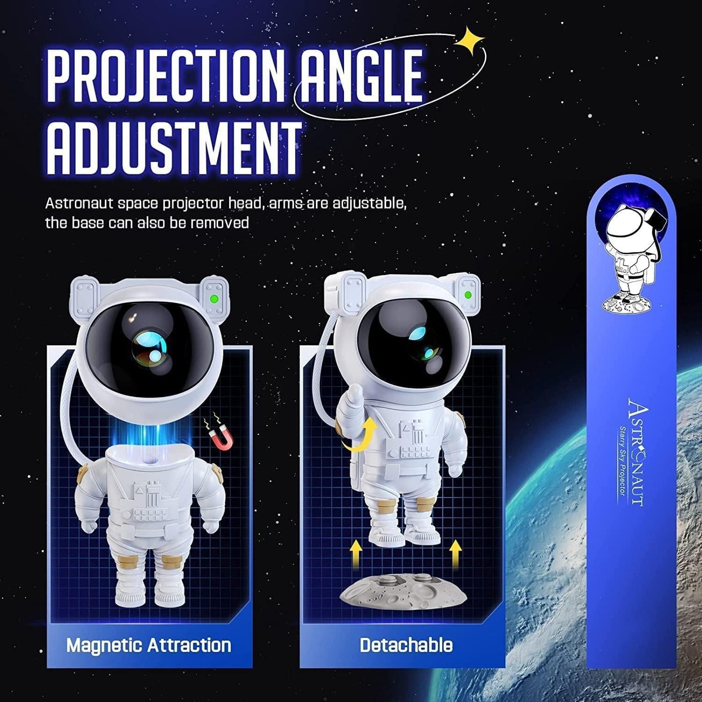 𝐀𝐬𝐭𝐫𝐨𝐧𝐚𝐮𝐭 𝐆𝐚𝐥𝐚𝐱𝐲 𝐏𝐫𝐨𝐣𝐞𝐜𝐭𝐨𝐫 - 360 Magnetic Head Rotation, Remote Control